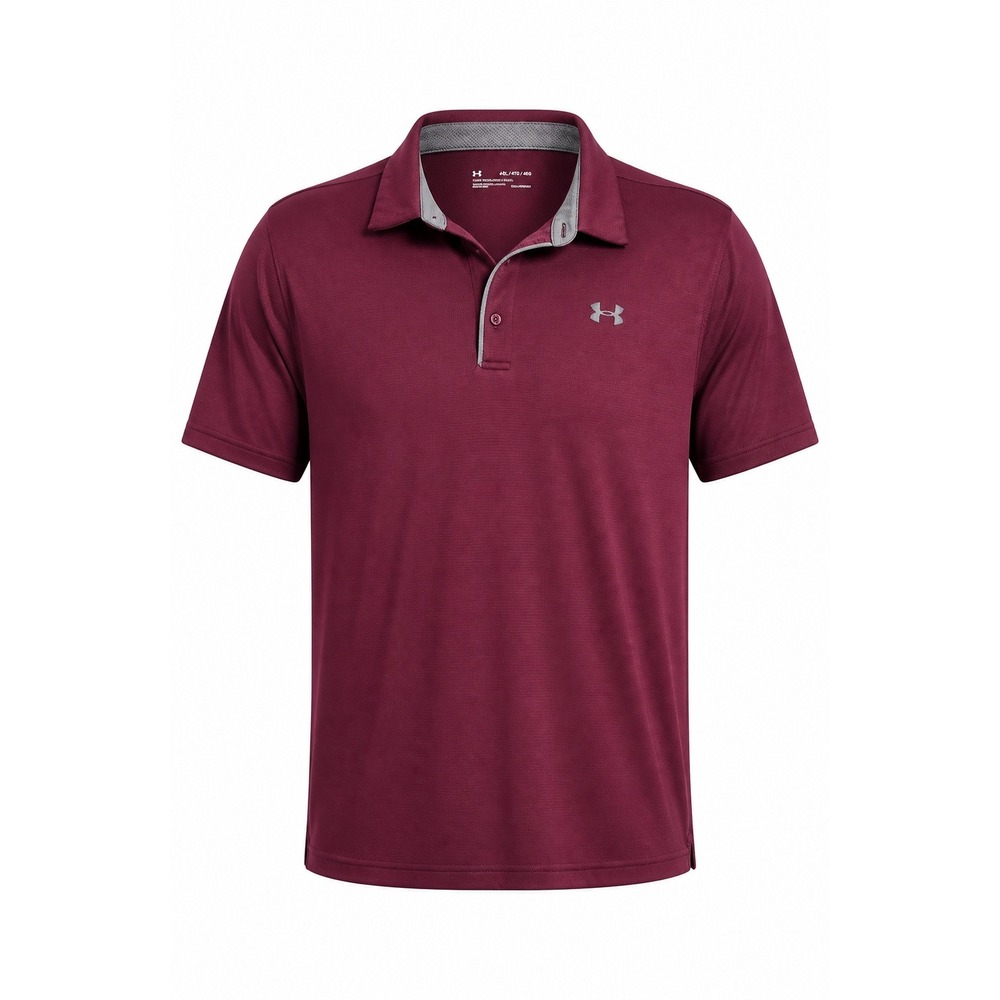 Under Armour Mens 4XL HeatGear Polo Shirt Burgundy Maroon Loose Fit Performance